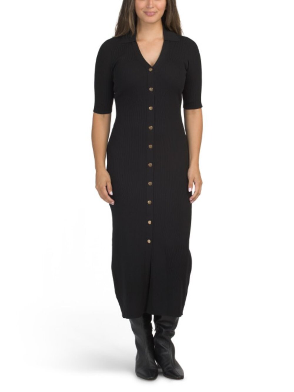 JULIA JORDAN V-neck Short Sleeve Knit Dress